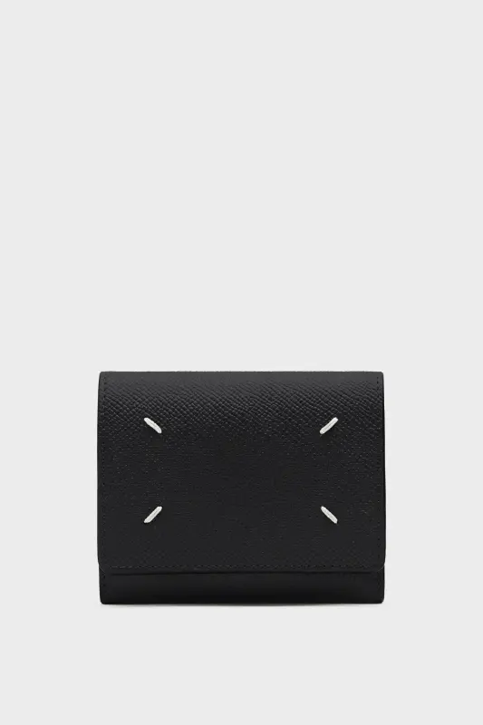 Maison Margiela Black Leather Four Stitches Wallet Black online