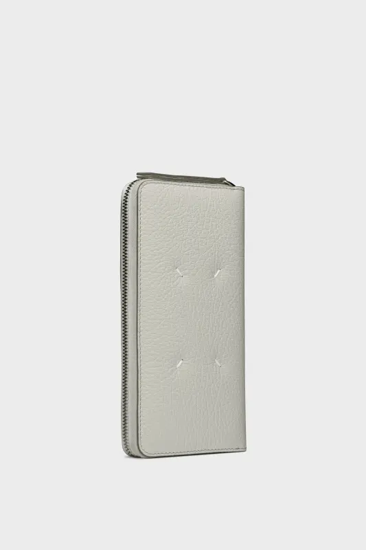 Maison Margiela Light Grey Zip-Around Leather Wallet Light grey online
