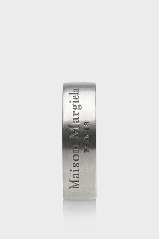 Maison Margiela Medium-Width Logo Ring Polished palladio online