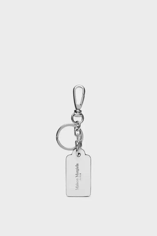 Maison Margiela White Calf Leather Keyring with Hook Black and White online