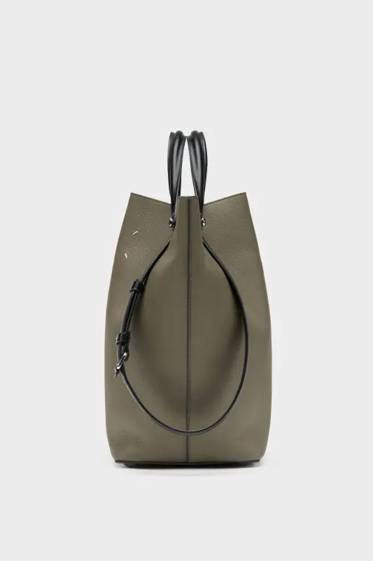 Maison Margiela Brown Leather Dress-Age Medium Graphite and black online