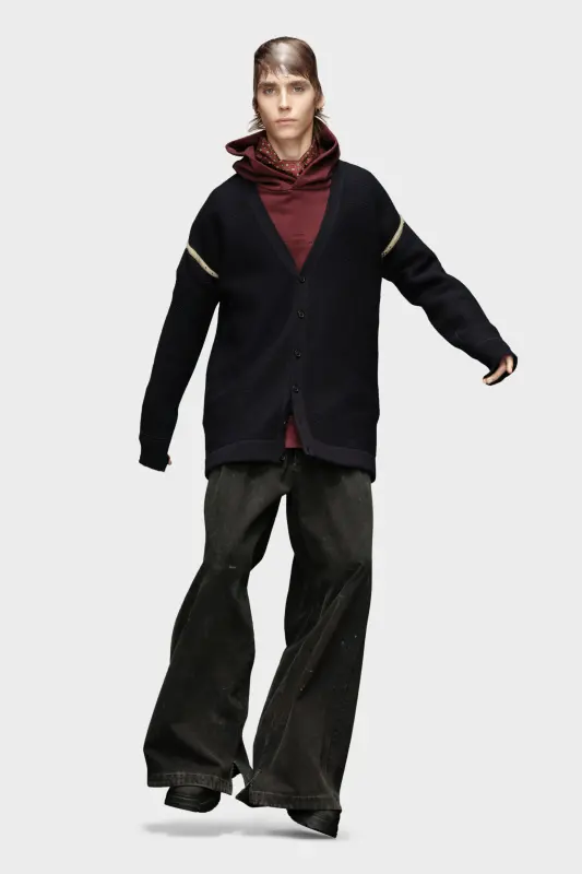 Maison Margiela Elbow Patch Cardigan Navy Blue online