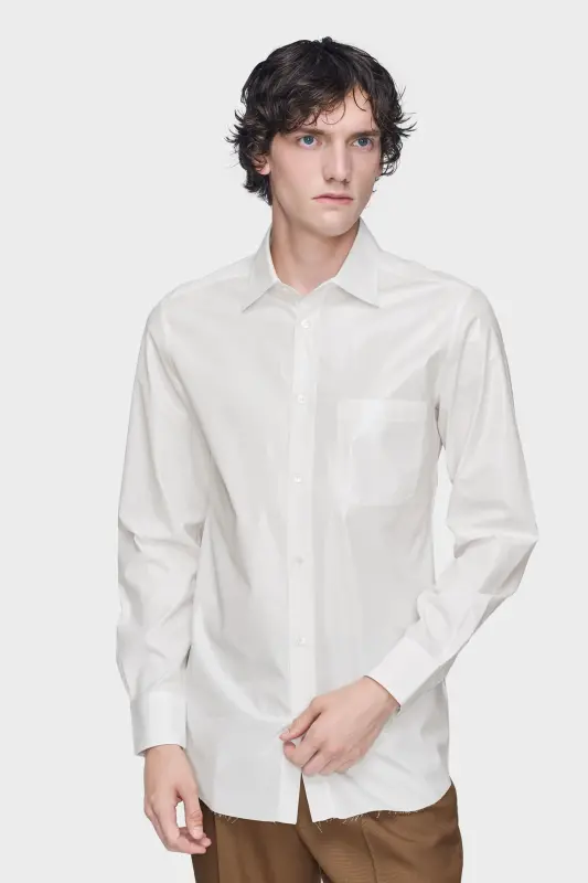 Maison Margiela Foiled cotton poplin shirt White online