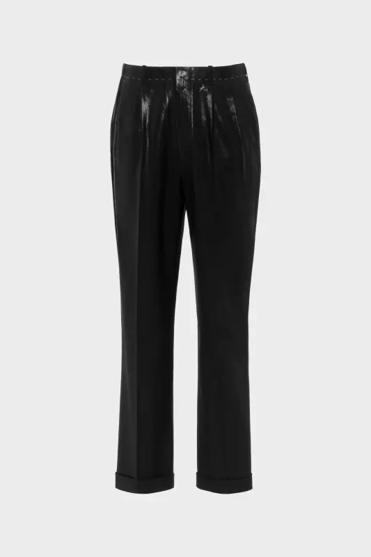 Maison Margiela Foiled wool trousers Black online