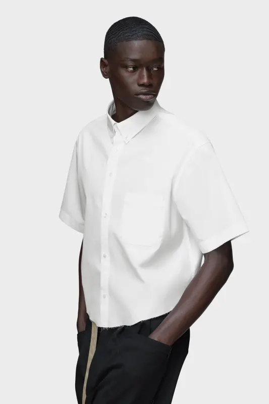 Maison Margiela Mens White Cotton Short-Sleeved Shirt White online