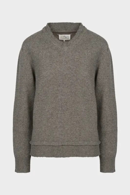 Maison Margiela Oversized V-Neck Jumper Grey online