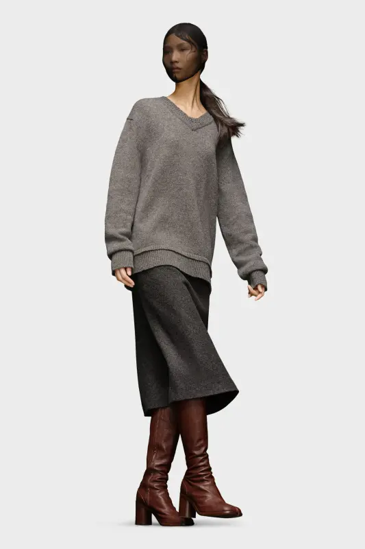 Maison Margiela Oversized V-Neck Jumper Grey online
