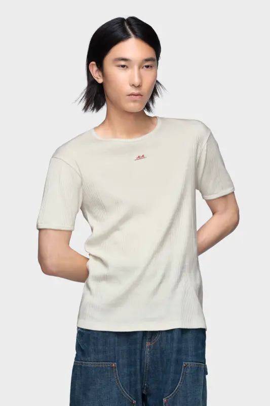 Maison Margiela Ribbed cotton t-shirt White online