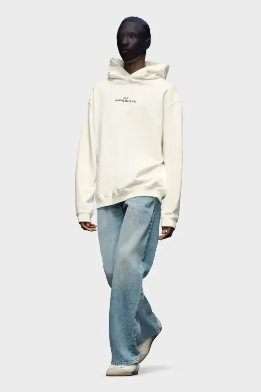 Maison Margiela White Cotton Relaxed Fit Hoodie Dirty Wash online