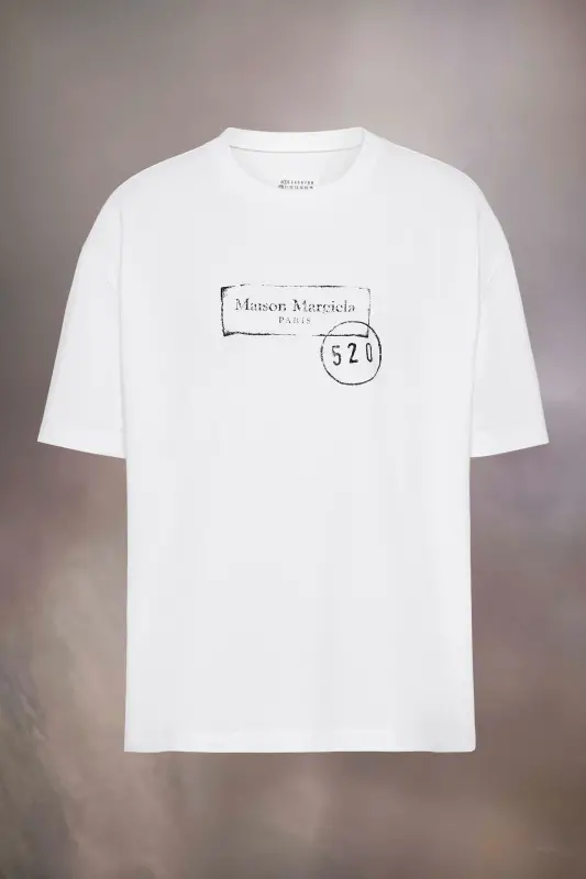 Maison Margiela White Round Neckt Printed T-Shirt White online