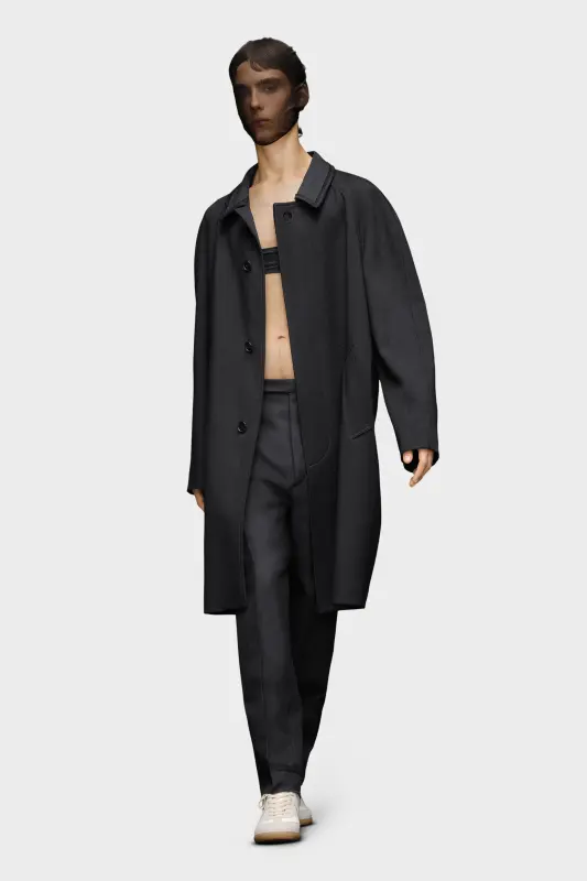 Maison Margiela Black Wool-viscose Knee-Length Coat Black online