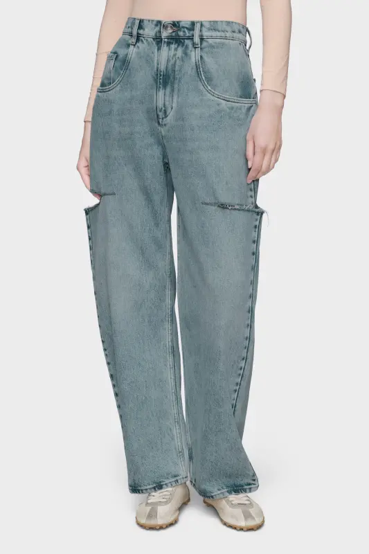 Maison Margiela Denim Jeans With Slash Details For Women Blue jeans online