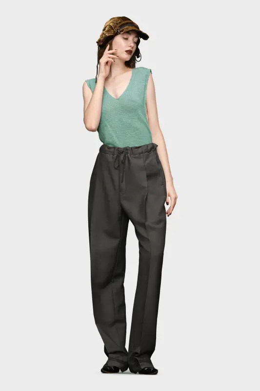 Maison Margiela Light Blue Hemp-knitted V-neck Vest Light Blue online