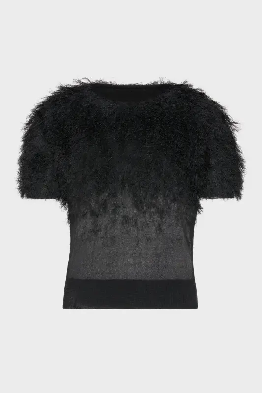 Maison Margiela Retrograde silk knit top Black online