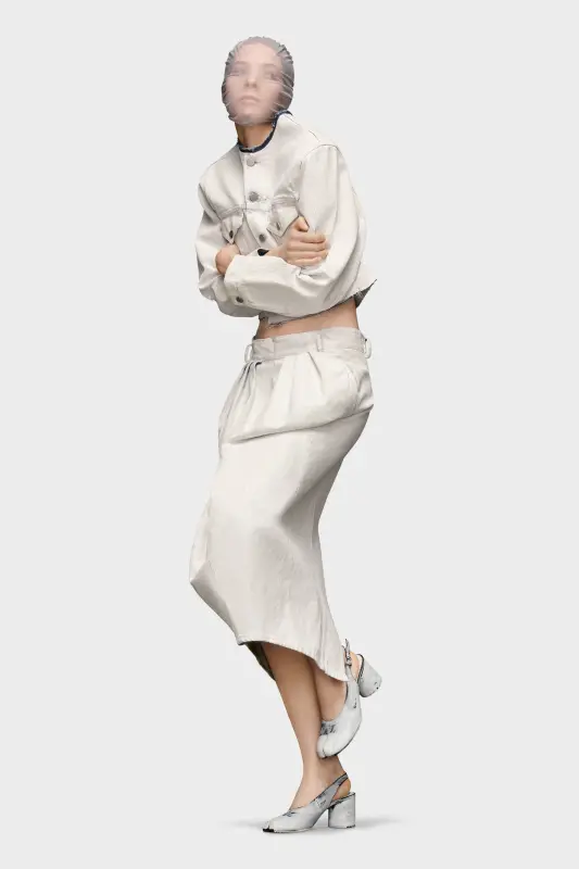 Maison Margiela White Womens Denim Midi Skirt White online