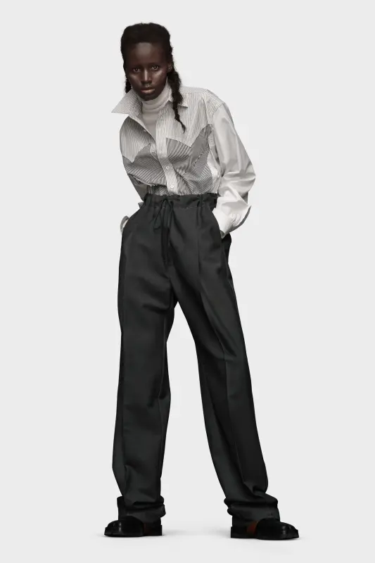 Maison Margiela Wool Mohair Trousers Dark avion online