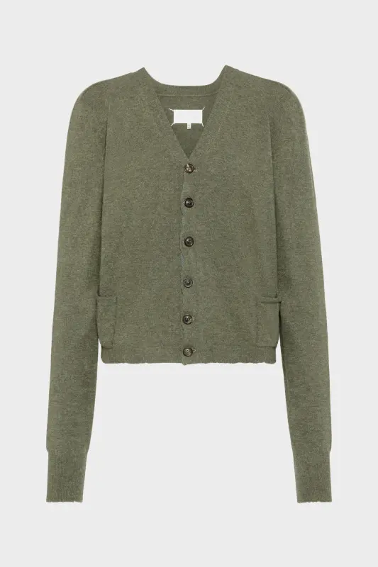 Maison Margiela Wool v-neck cardigan Green online