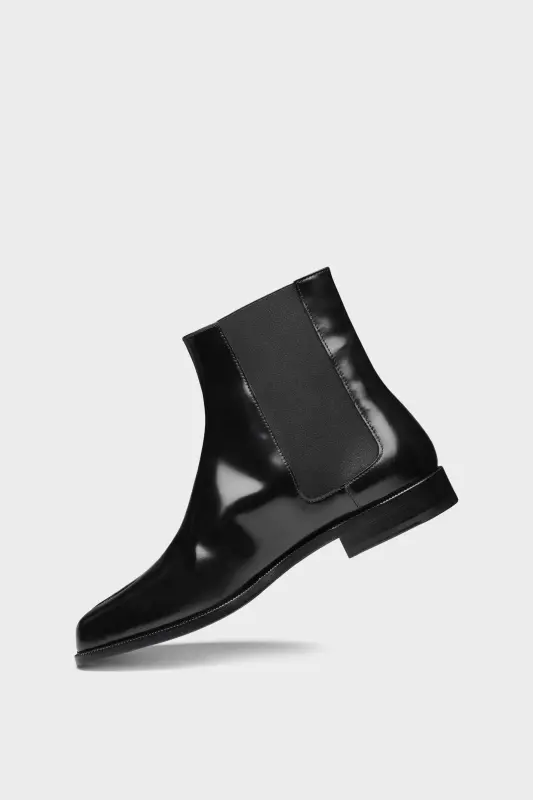 Maison Margiela Mens Black Leather Tabi Chelsea Boots Black online