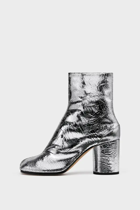Maison Margiela Tabi Mirror Boots Silver with Block Heel Silver online