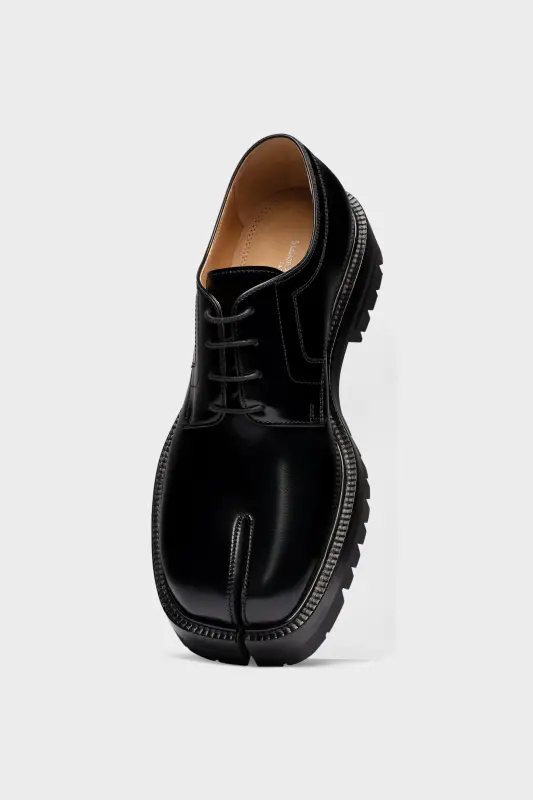 Maison Margiela Womens Black Leather Tabi Lace-Ups Black online