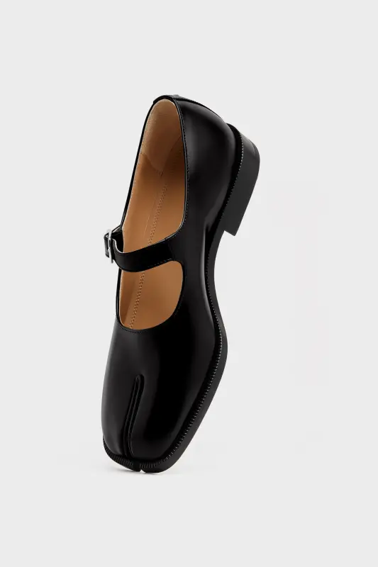 Maison Margiela Womens Black Leather Tabi Mary-Jane Shoes Black online